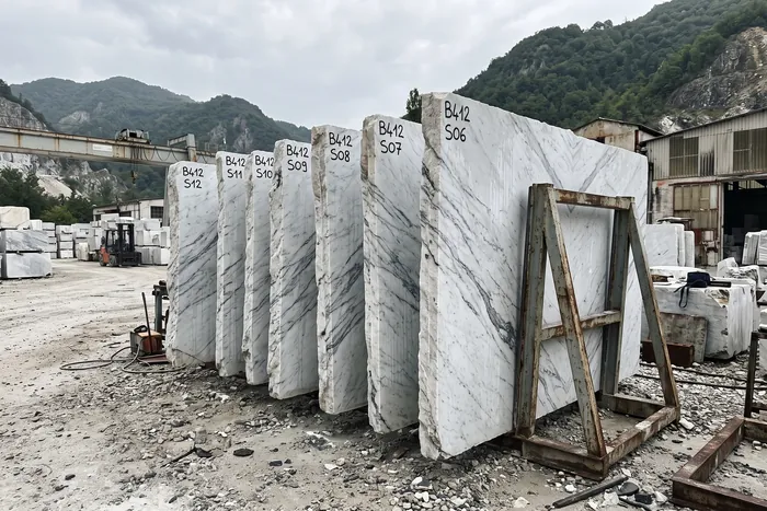 Marble slabs from the same block in the producer's yard