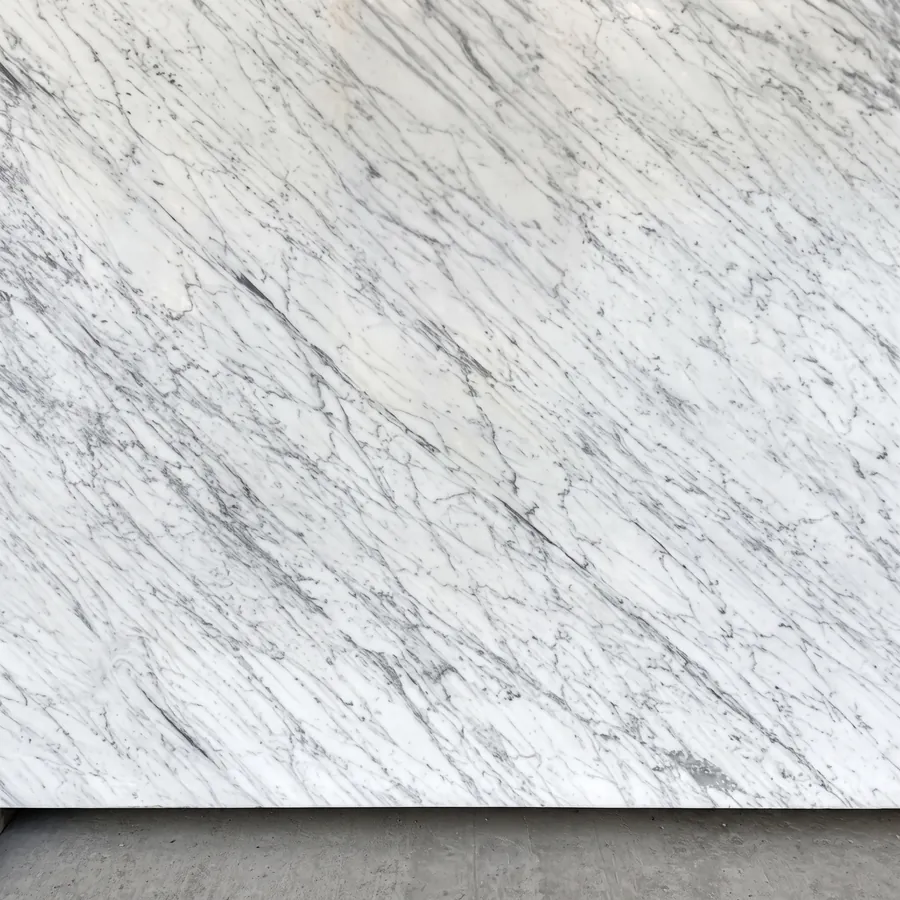 First-choice white marble slab: even color and continuous veining