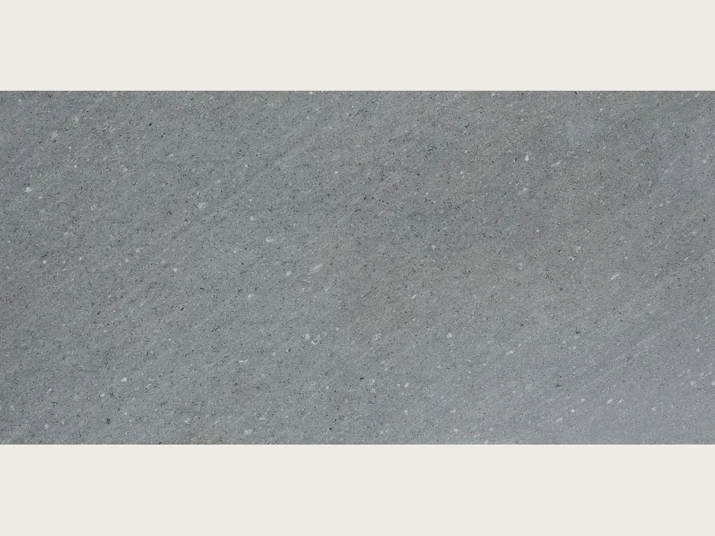 Basaltite basalt slab: medium greenish gray, fine grained, with scattered white specks