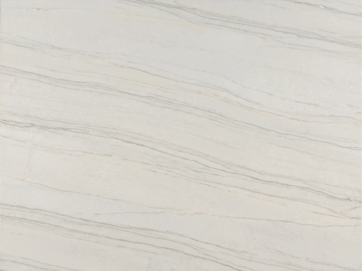 White Perla Venata quartzite slab
