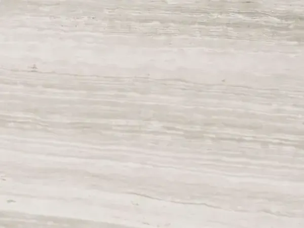 Silk Georgette quartzite slab: fine horizontal beige and gray striping on a warm white background, in a polished finish.