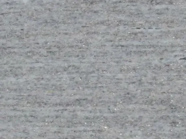Beola Bianca granite slab: light gray background with fine horizontal striping and small glints