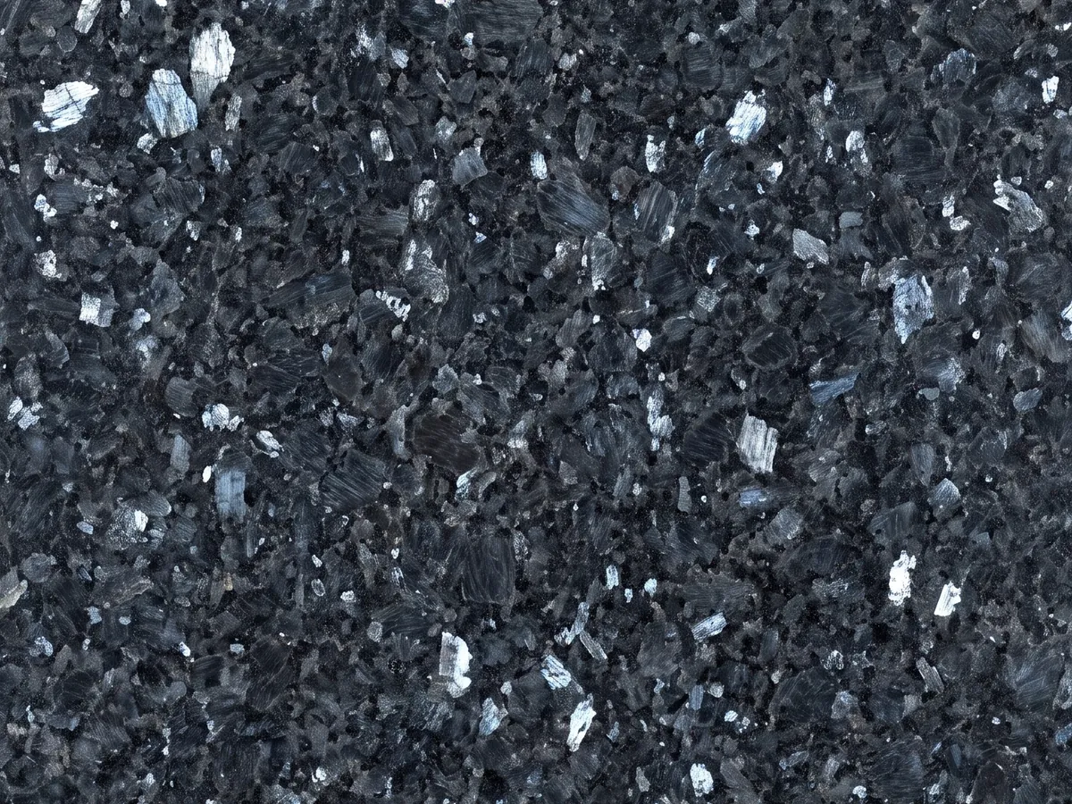 Blue Pearl granite slab up close