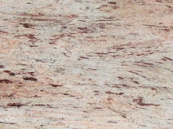 Slab of Ivory Brown Granite: an ivory background with reddish and burgundy horizontal strokes