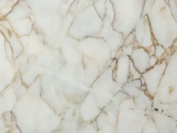 Arabescato Oro marble slab: white background with a web of fine golden brown veins