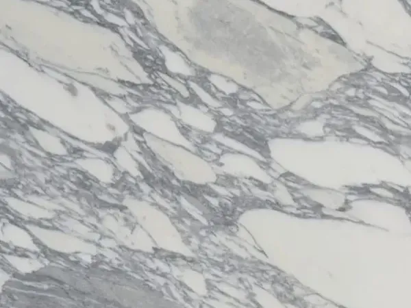 Slab of Arabesque Marble: elongated white fragments inside thick diagonal gray veins