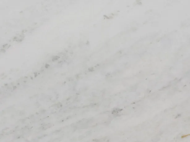 Detail of Bianco Brasile marble: faint gray lines over the nearly plain white