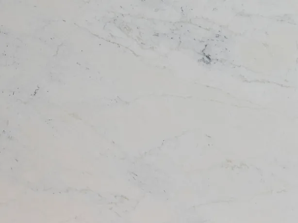 Detail of white Calacatta Michelangelo marble: soft gray marks over the even background