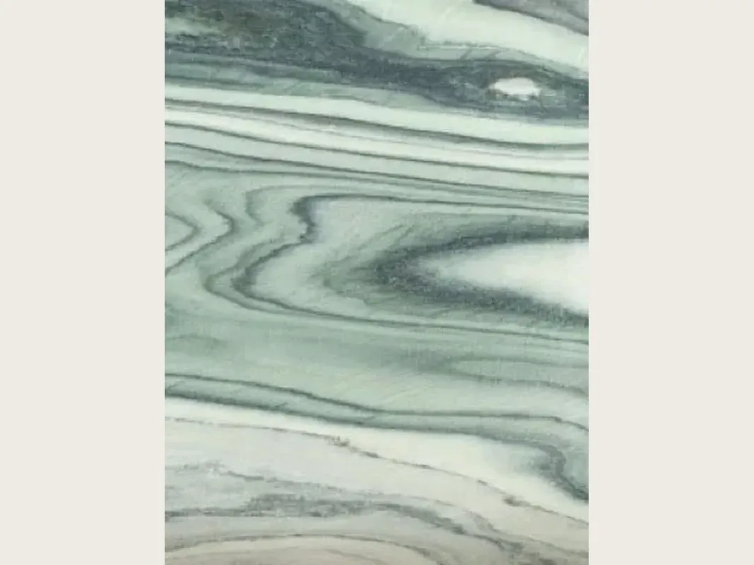Slab of green Cipollino marble: horizontal wavy dark and light green bands over a light green background