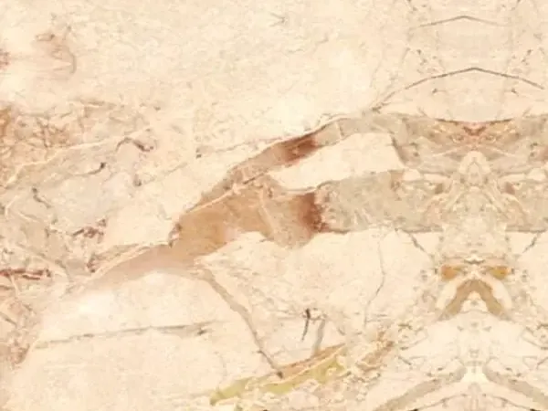 Golden Vein marble slab: pinkish beige fragments separated by terracotta and reddish brown patches