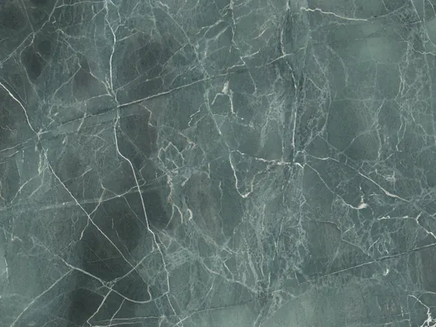 Detail of Green Algae green marble: fine white veins crossing the teal