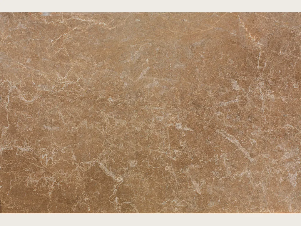 Jolie Brown marble slab: caramel brown background with a fine network of cream veins running in every direction