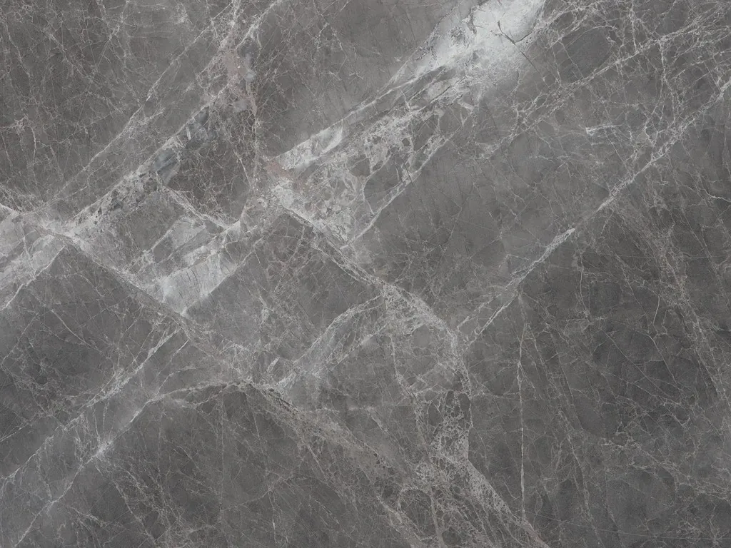 Jolie Grey marble slab: a dark gray background with white and light gray veins crossed into diamonds