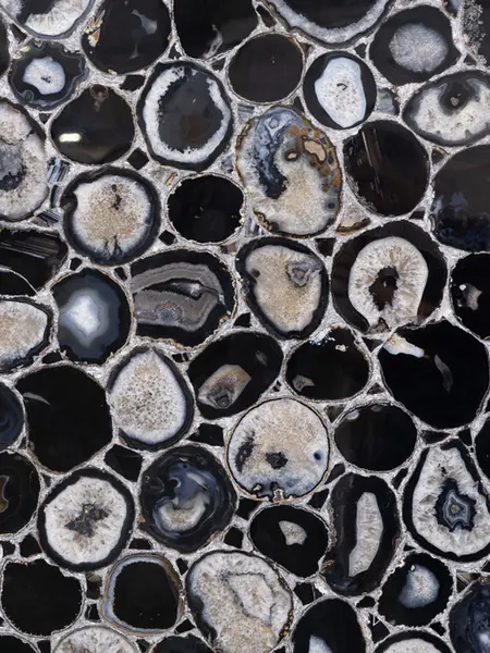 black agate with silver leaf