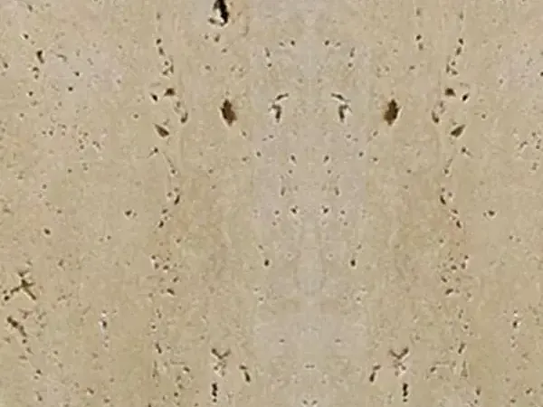 Classic Travertine slab: speckled beige with dark holes in vertical columns