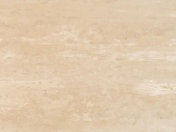 Close-up of beige Navona travertine: soft bands and cream tones over the light beige