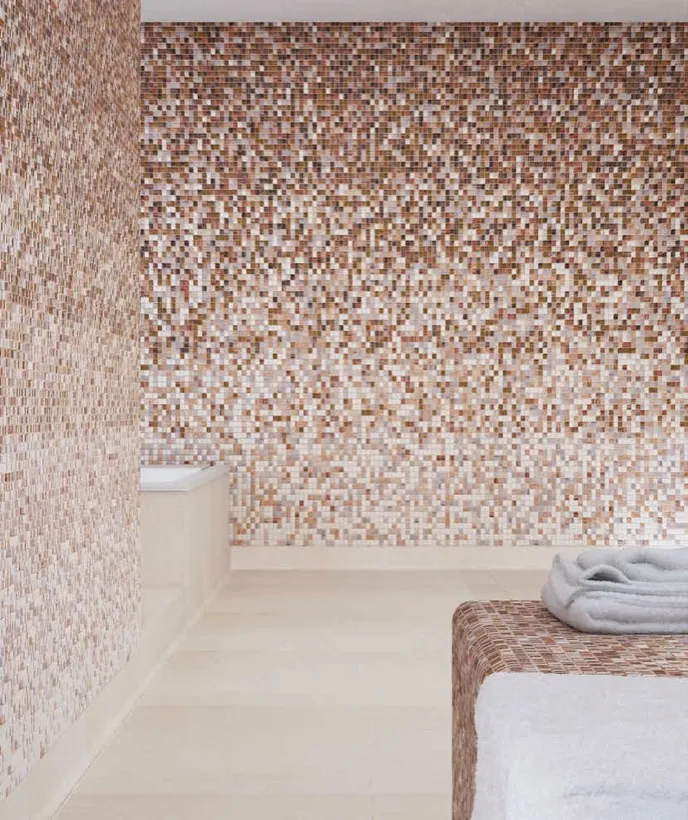 Ambiente con detalles de piedra natural italiana, proyecto 2