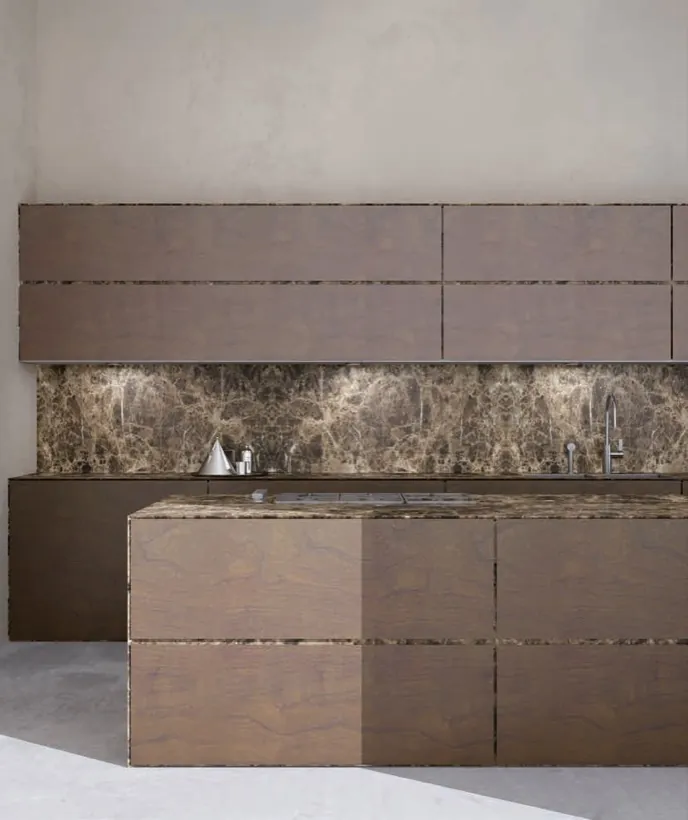 Ambiente con detalles de piedra natural italiana, proyecto 3